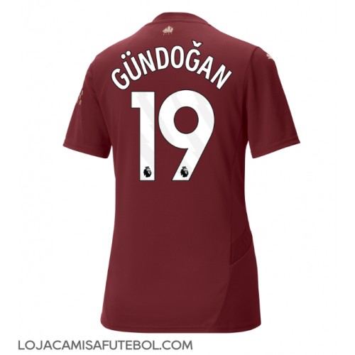 Camisa de Futebol Manchester City Ilkay Gundogan #19 Equipamento Alternativo Mulheres 2024-25 Manga Curta